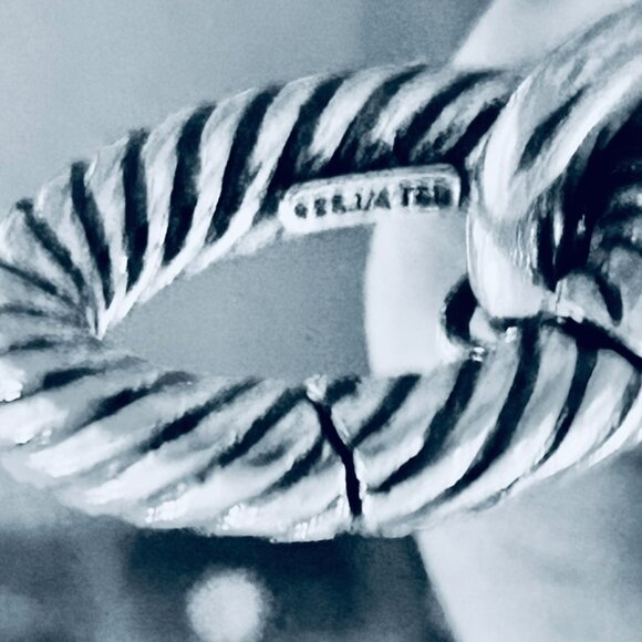 David Yurman 18K Yellow Gold & Silver 18mm Oval Links Bracelet 8 Inches - Picture 8 of 12